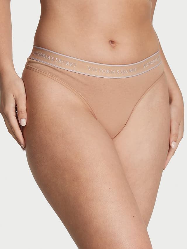 Трусы-стринги, с логотипом, хлопок — Victoria's Secret