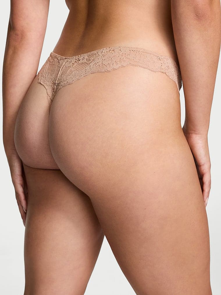 Трусы-стринги Bows, оборки, сетка — Victoria's Secret — фото 2