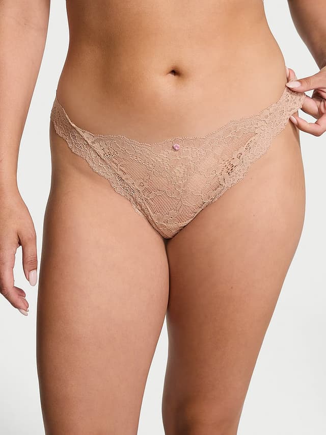 Трусы-стринги Bows, оборки, сетка — Victoria's Secret