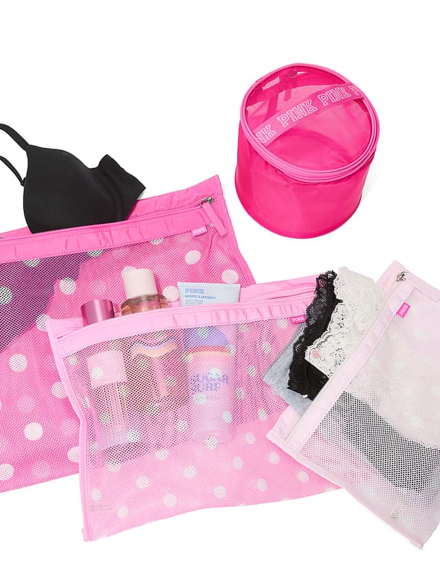 Женские сумки PINK 4-Piece Delicates Wash Set