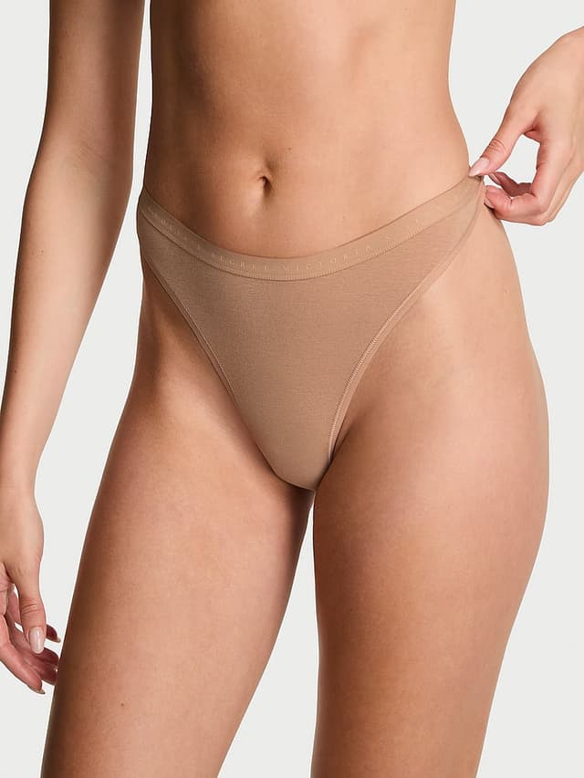Трусы-стринги, высокая линия бедра, хлопок-стрейч — Victoria's Secret