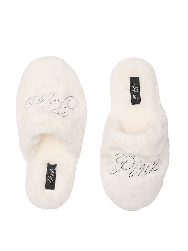 Женские тапочки PINK Faux-Fur Closed-Toe Slippers