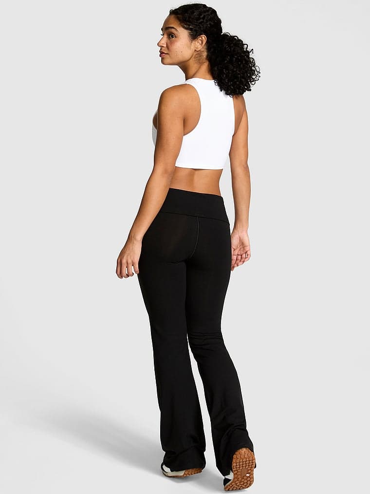 Женские леггинсы PINK All-Day Cotton™ Foldover Flare Leggings — фото 2