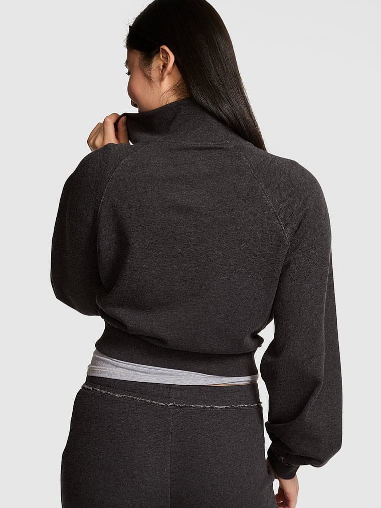 Женские худи PINK Campus Terry™ Mock-Neck Full-Zip Sweatshirt — фото 2