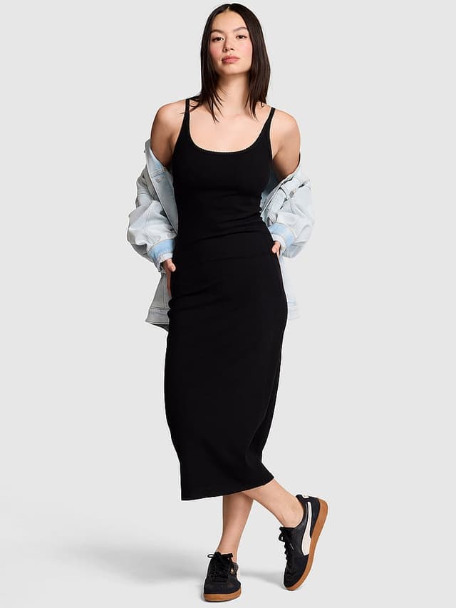 Женские платья PINK All-Day Soft Rib High-Neck Midi Dress