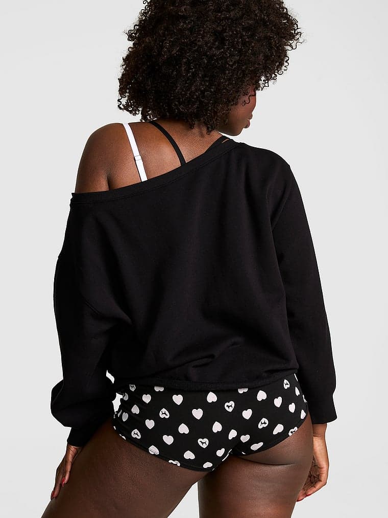 Женские худи PINK Campus Fleece™ Rib Off-The-Shoulder Sweatshirt — фото 2