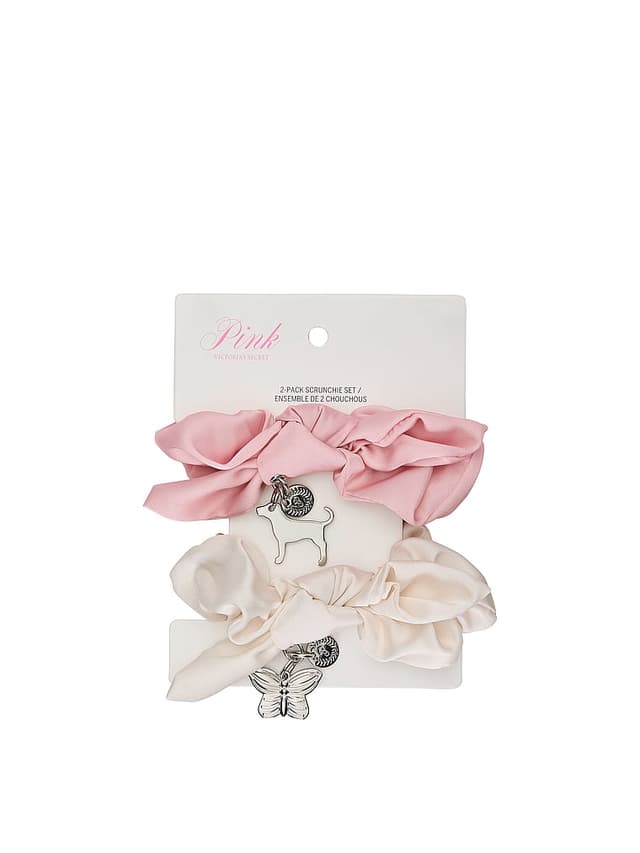 Женские аксессуары для волос PINK 2-Pack Charm Scrunchie Set