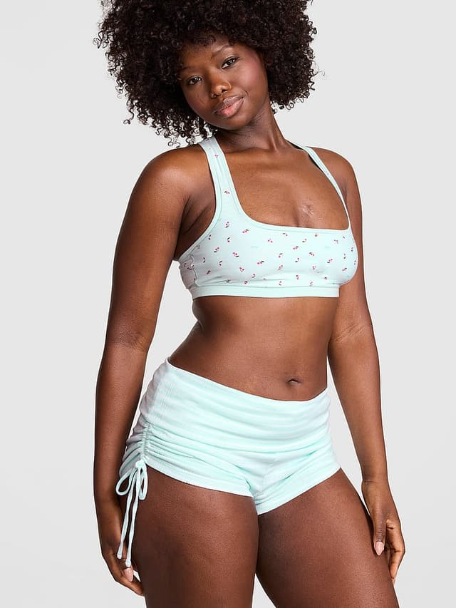 Женские шорты PINK Soft Luxe Pointelle Foldover Shorts