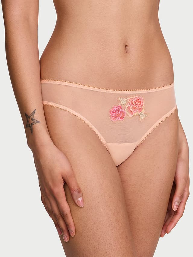 Трусы-бикини Bows, оборки, сетка — Victoria's Secret
