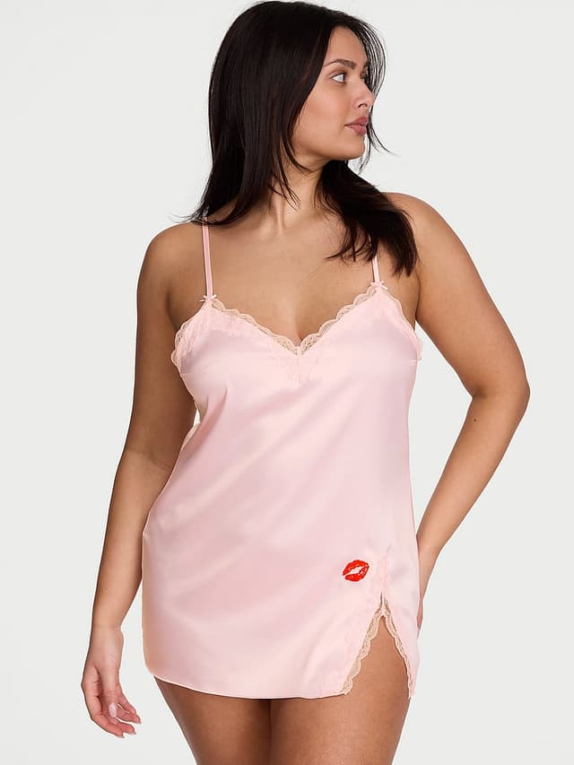 Сорочка Tease, кружевная отделка, атлас — Victoria's Secret