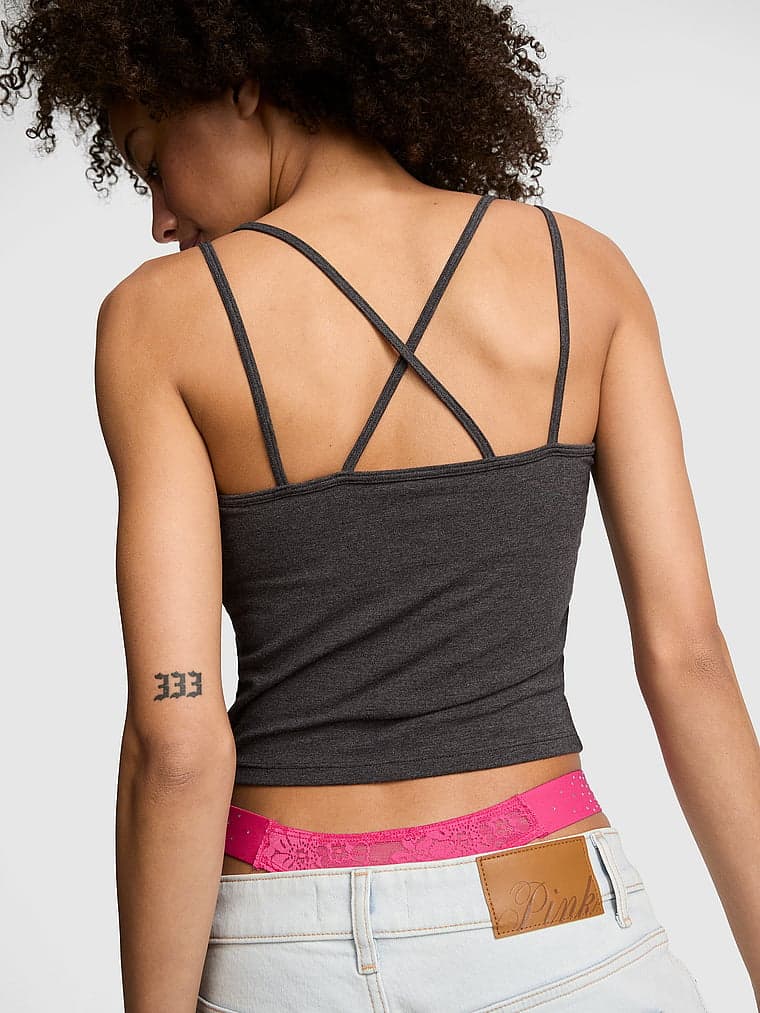 Женская одежда PINK All-Day Cotton™ Strappy Tank Top — фото 2