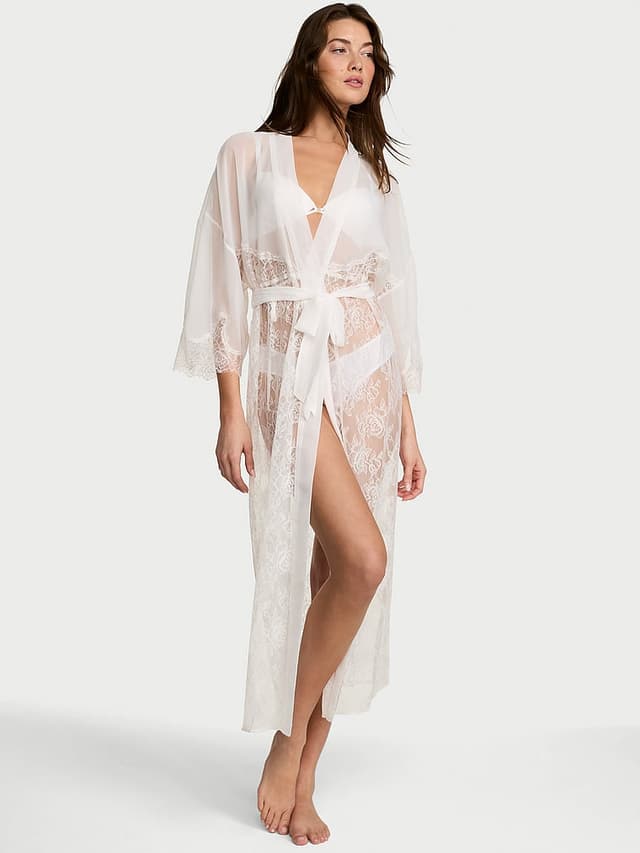 Халат, кружево, полупрозрачная ткань — Victoria's Secret