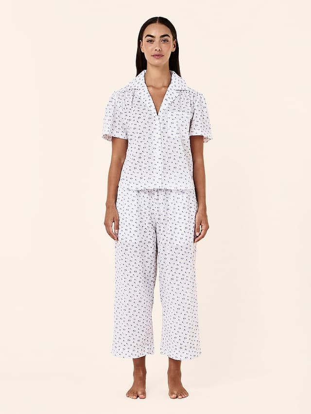 Пижамный комплект Swiss Dot Crop, короткий рукав — Victoria's Secret