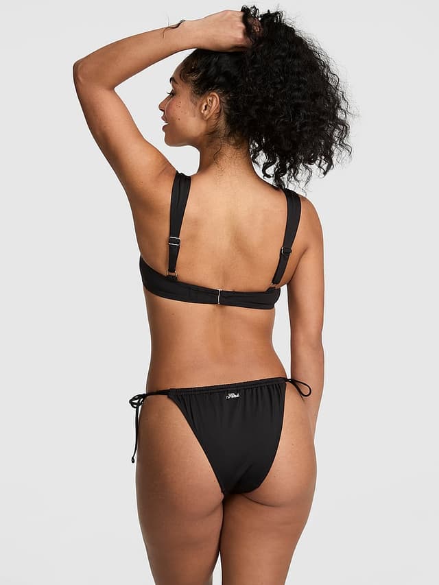 Низ бикини Ruched Double-Strap, крой бразилиана — PINK