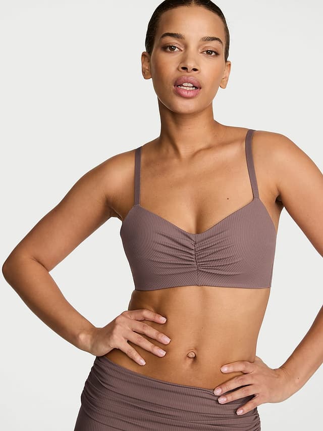 Спортивное бра VSX Elevate™ Ruched, в рубчик — Victoria's Secret