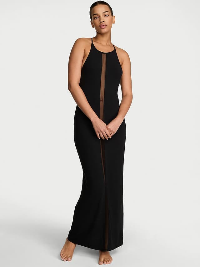 Сорочка High-Neck, модал, полупрозрачная ткань — Victoria's Secret