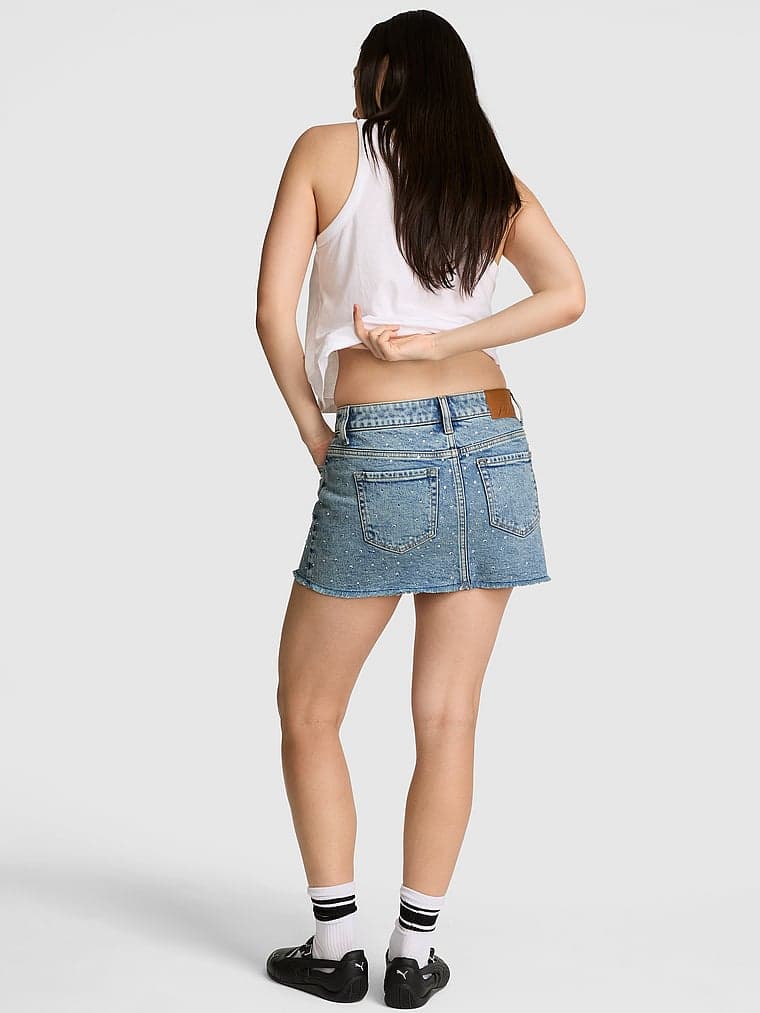 Женские юбки PINK Denim by PINK Mini Jean Skirt — фото 2