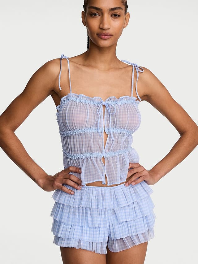 Комплект белья Gingham, оборки, шифон — Victoria's Secret
