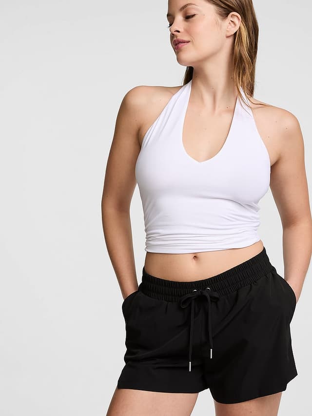 Женские шорты PINK Tech Woven Front-Slit Run Shorts