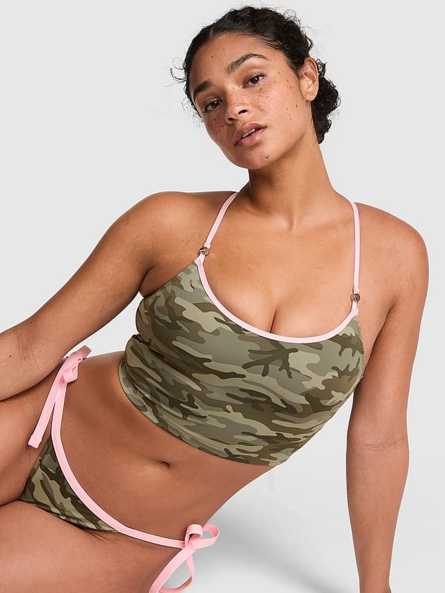 Верх бикини Tankini, на завязках — PINK