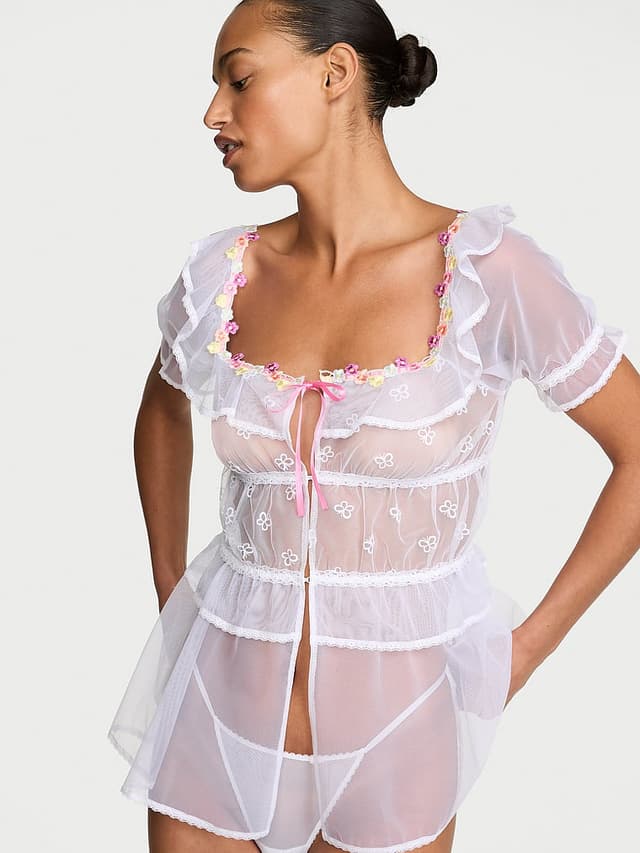 Бэби-долл Butterflies, короткий рукав, тюль — Victoria's Secret