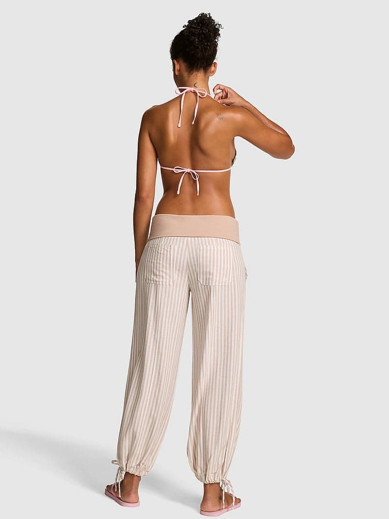 Женские брюки PINK Foldover Linen Jogger Pants — фото 2