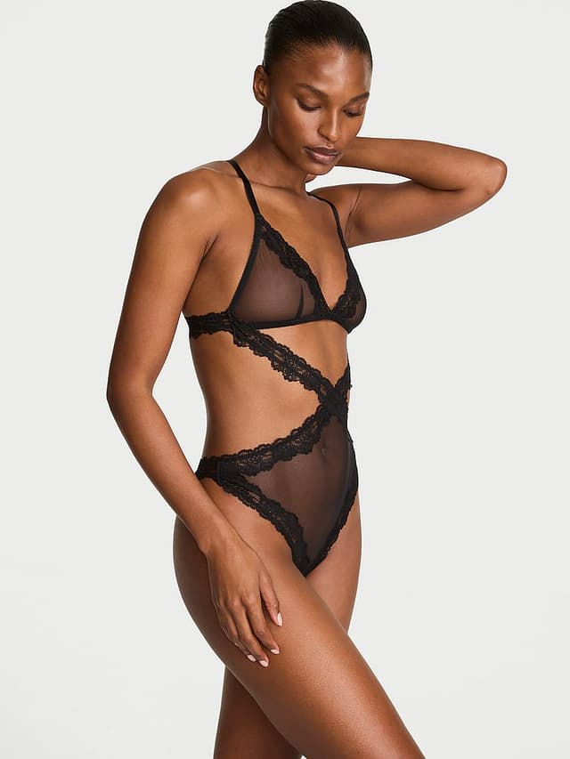 Боди-тедди Cut-Out, полупрозрачная ткань — Victoria's Secret