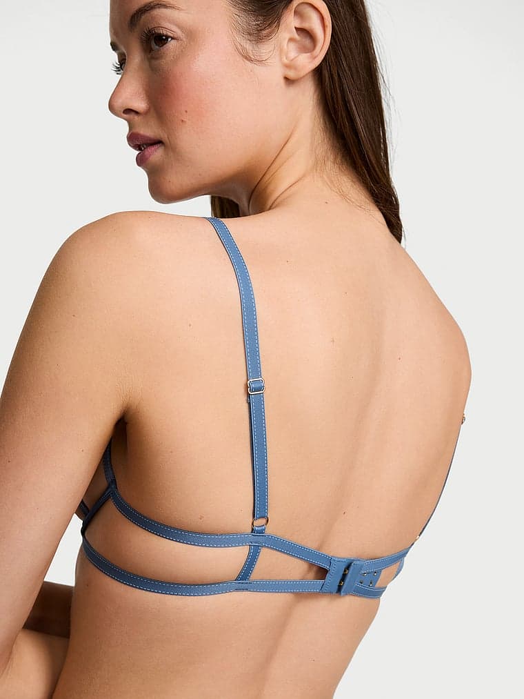 Бра Open-Cup, вышивка, деним — Victoria's Secret — фото 2
