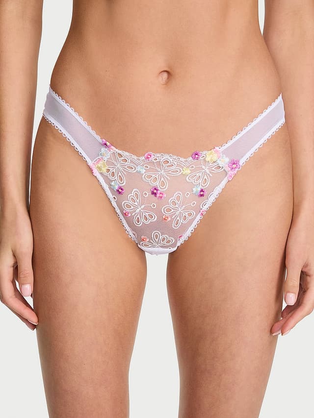 Трусы-бразилиана Butterflies, вышивка — Victoria's Secret