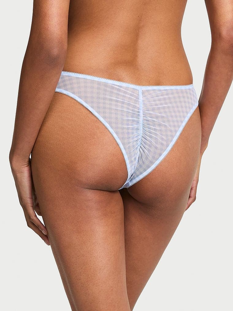 Трусы-бразилиана Gingham, вышивка, сетка — Victoria's Secret — фото 2
