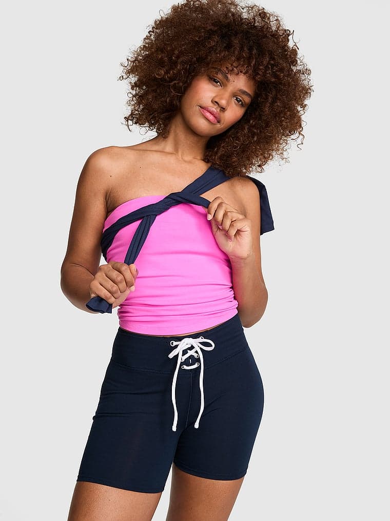 Женские шорты PINK All-Day Cotton™ Lace-Up Bike Shorts — фото 2
