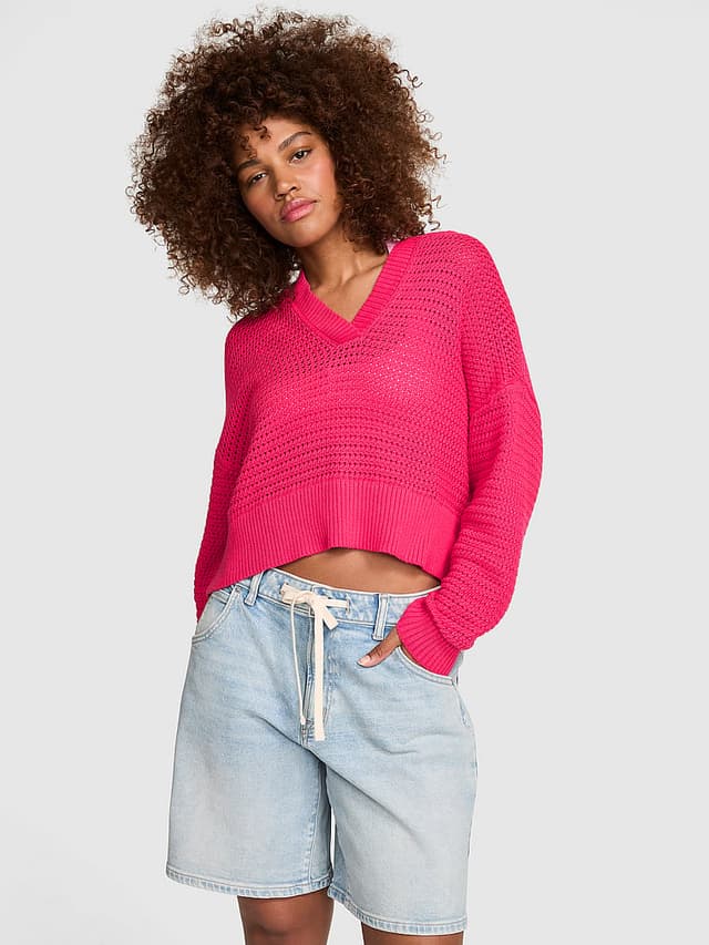 Женские худи PINK Crochet V-Neck