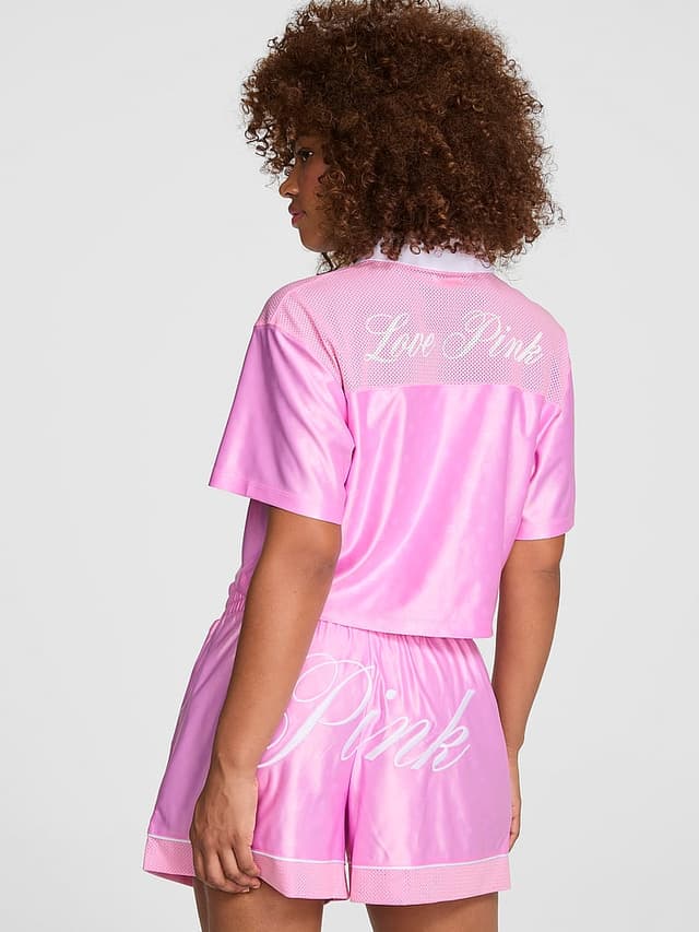 Женская одежда PINK Goal-Getter Satin Cropped Boxy Jersey