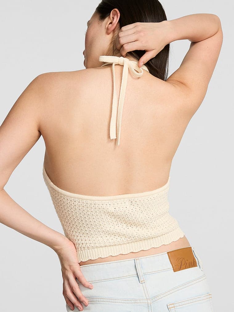 Женская одежда PINK Crochet Halter Tank Top — фото 2