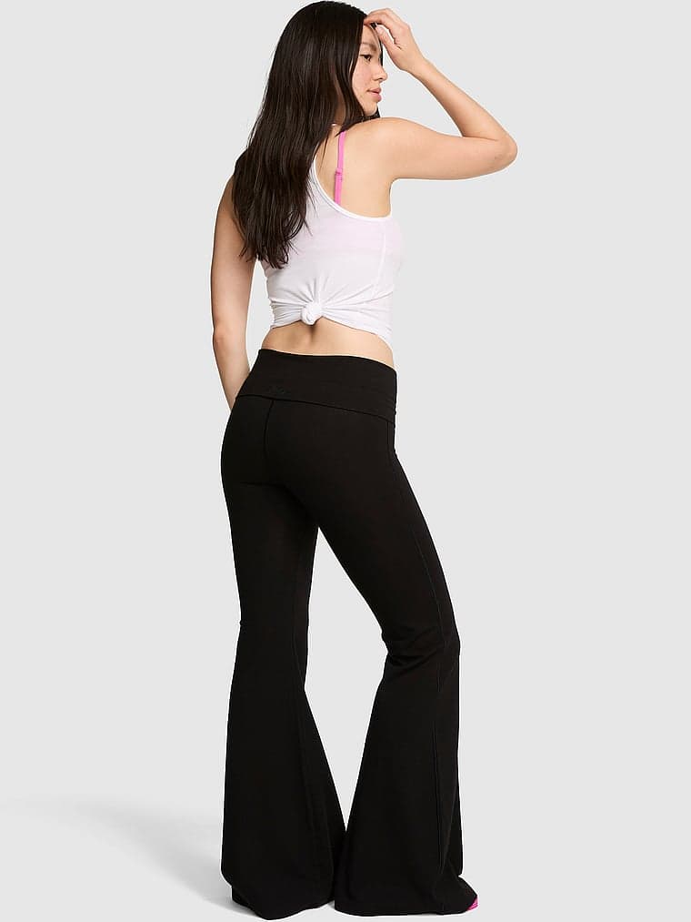 Женские леггинсы PINK All-Day Cotton™ Foldover Super Flare Leggings — фото 2