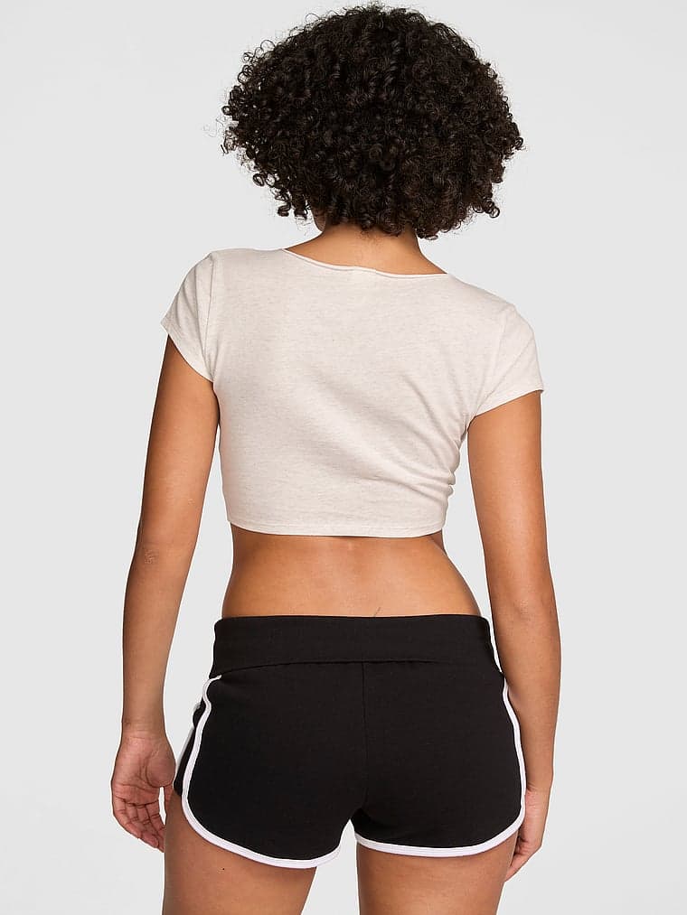 Женская одежда PINK Campus Cotton™ Front-Tie Cropped Top — фото 2