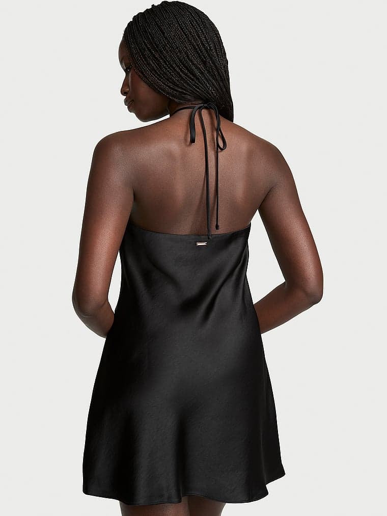 Женское платье-комбинация Victoria's Secret Luxe Satin на бретелях-халтер — фото 2