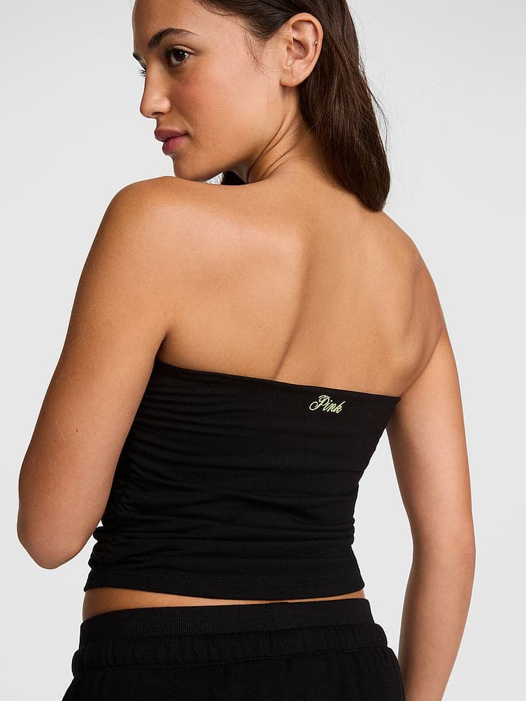 Женская одежда PINK All-Day Cotton™ Ruched Front-Tie Tube Top — фото 2