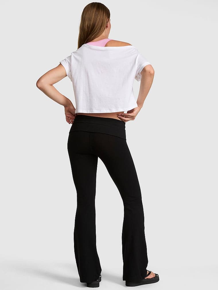 Женские леггинсы PINK All-Day Cotton™ Rib Waistband Flare Leggings — фото 2