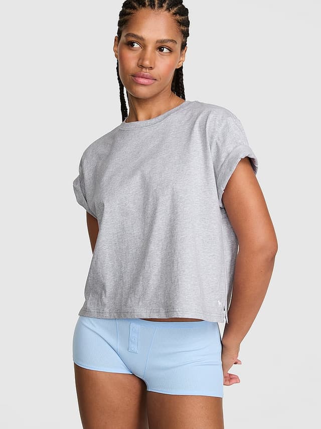 Женские футболки PINK Cotton Slouchy Tee