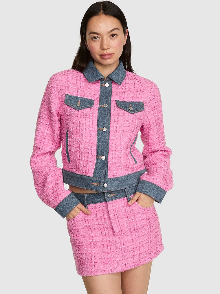 Женские куртки PINK Elle Denim Tweed Jacket — фото 2
