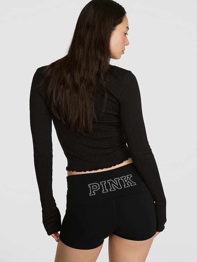 Женские шорты PINK All-Day Cotton™ Foldover 3" Bike Shorts