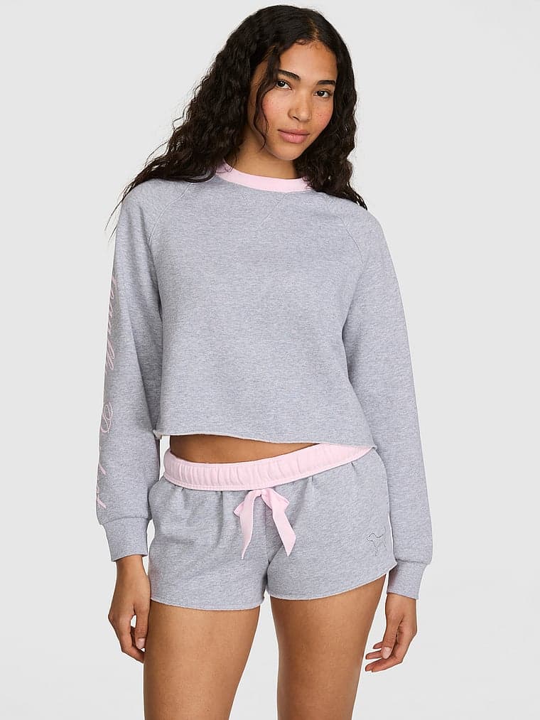 Женские худи PINK Elle Campus Fleece™ Cropped Crew Sweatshirt — фото 2