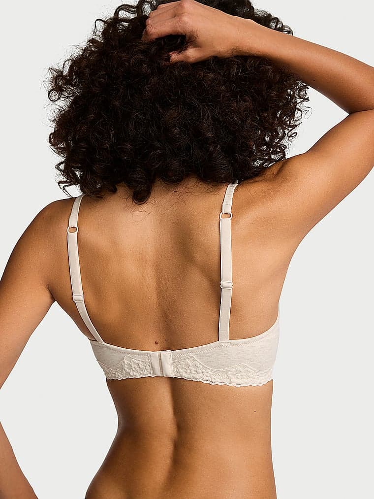 Бра деми, мягкая чашка, кружевная отделка, хлопок — Victoria's Secret — фото 2