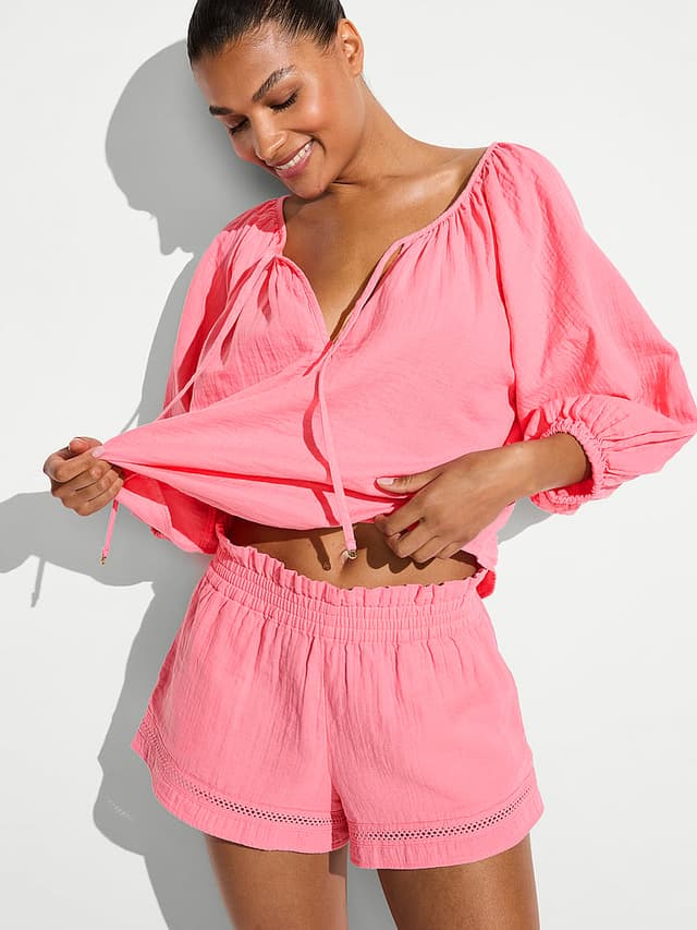 Пляжные шорты Beachwear Gauze, хлопок — Victoria's Secret