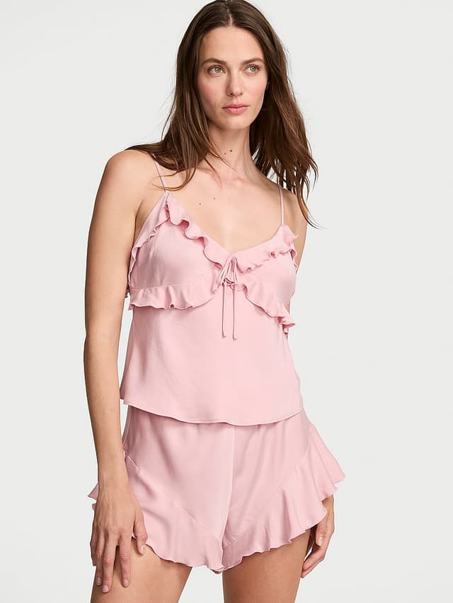 Комплект белья, оборки, с топом на бретелях, модал — Victoria's Secret