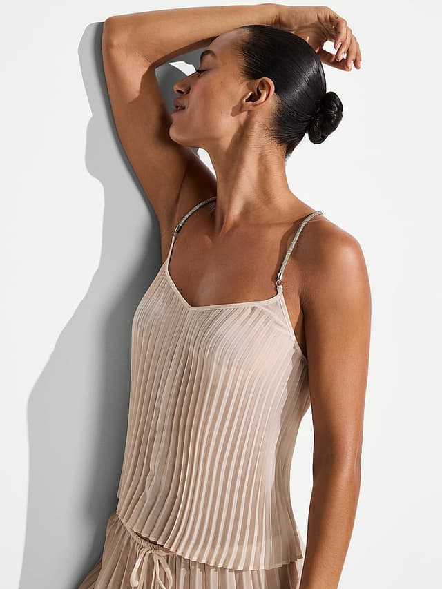Верх бикини Beachwear Shine Pleated, шифон — Victoria's Secret