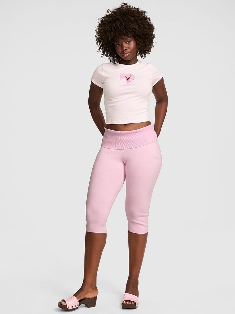 Женские брюки PINK Elle Knit Foldover Capri Pants — фото 2