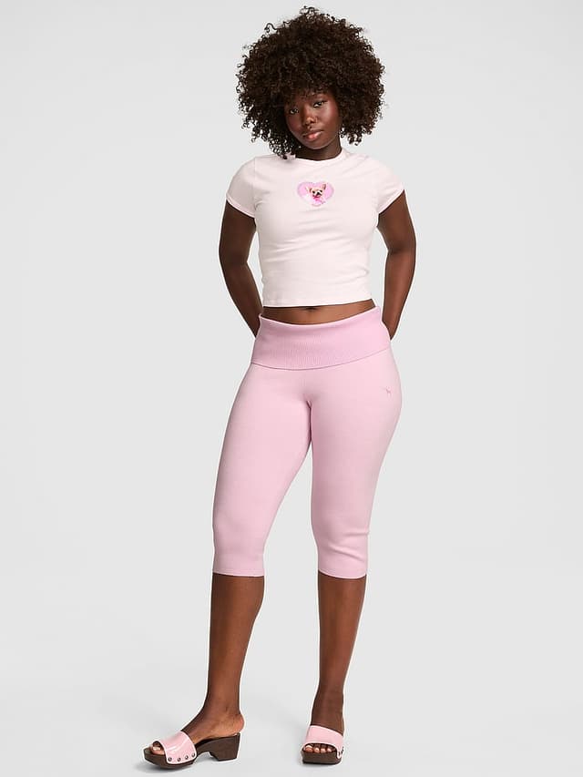 Женские брюки PINK Elle Knit Foldover Capri Pants