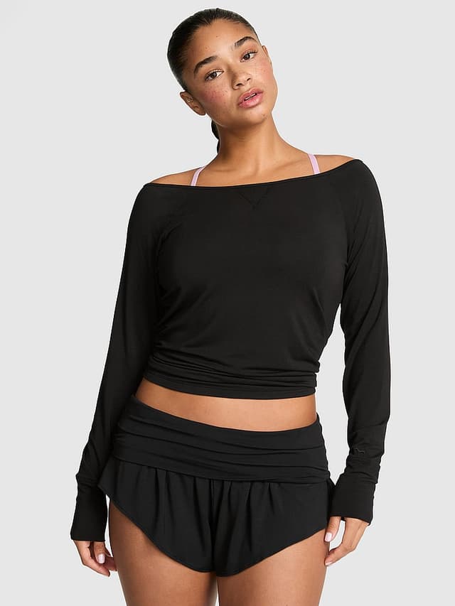 Пижама Off-The-Shoulder, модал — PINK